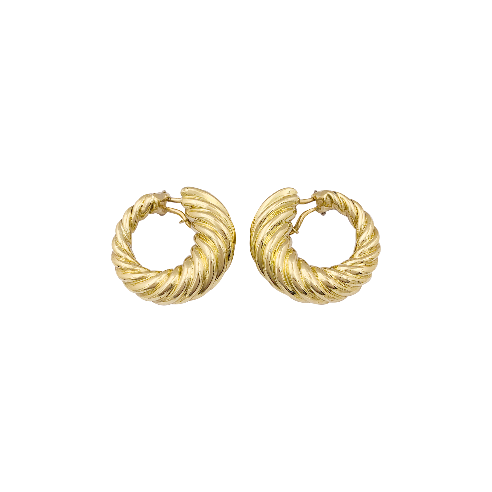 Boucles d'oreilles vintage, or jaune. 2
