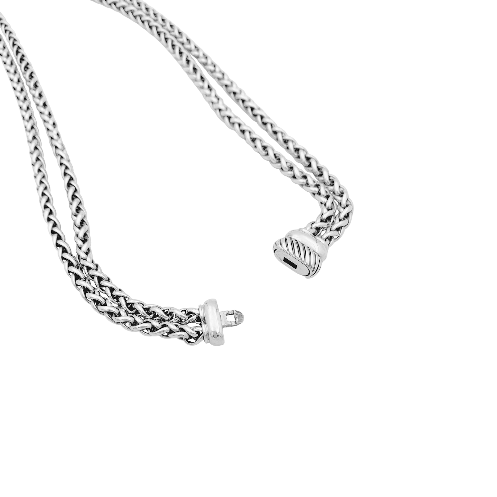 Collier David Yurman, "Grand Albion", argent, hématite, diamants. 4