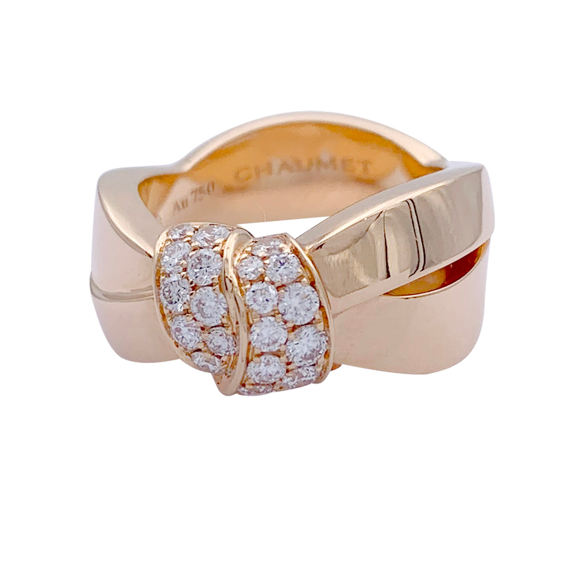 Bague Chaumet, "Liens Séduction", or rose et diamants. 3
