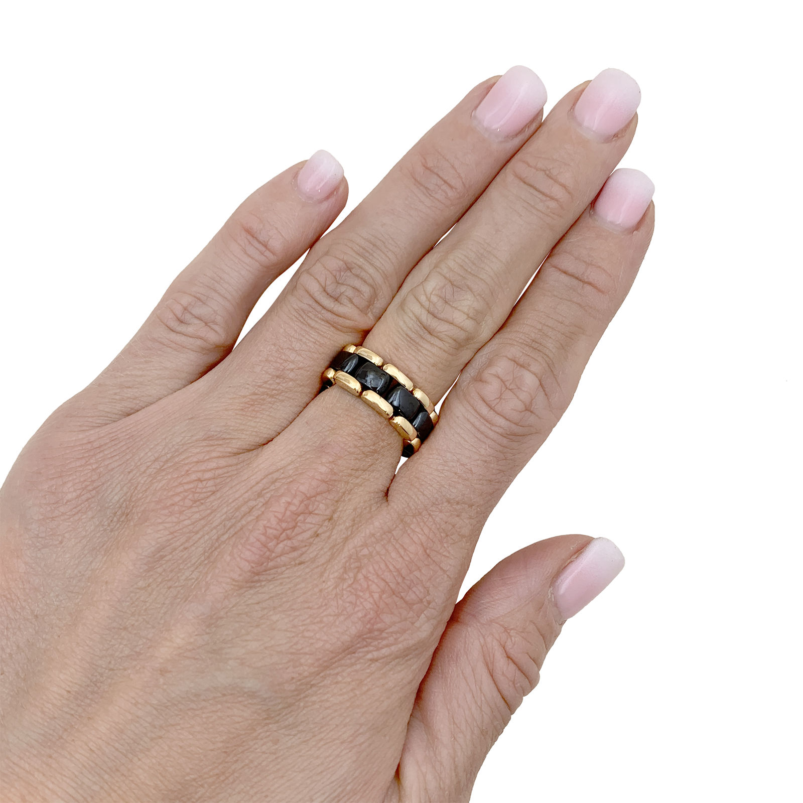 Bague CHANEL, "Ultra" or jaune et céramique. 5