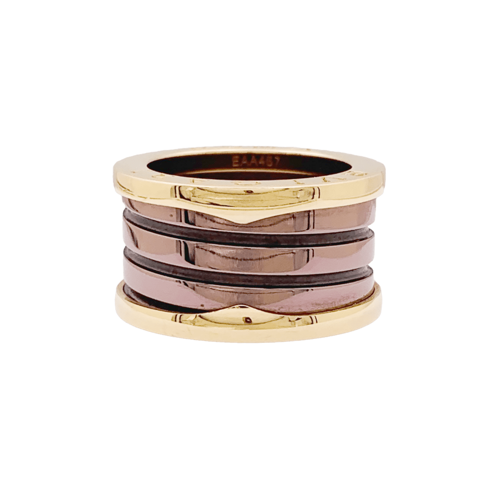 Bague Bulgari, "B.Zero1", or rose, cermet. 3