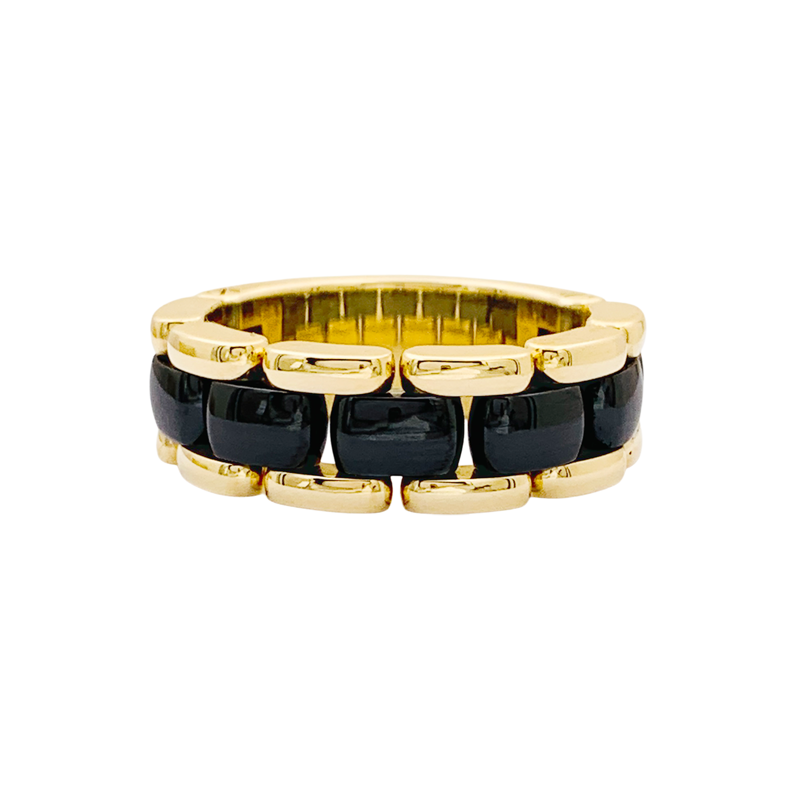 Bague CHANEL, "Ultra" or jaune et céramique. 1