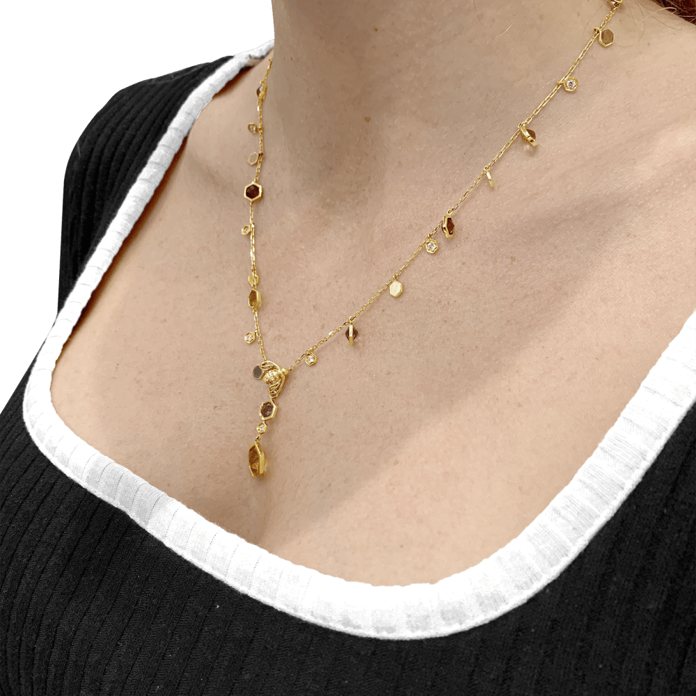 Collier Piaget, "Magic Garden Limelight", or jaune, diamants, pierres de couleur. 7