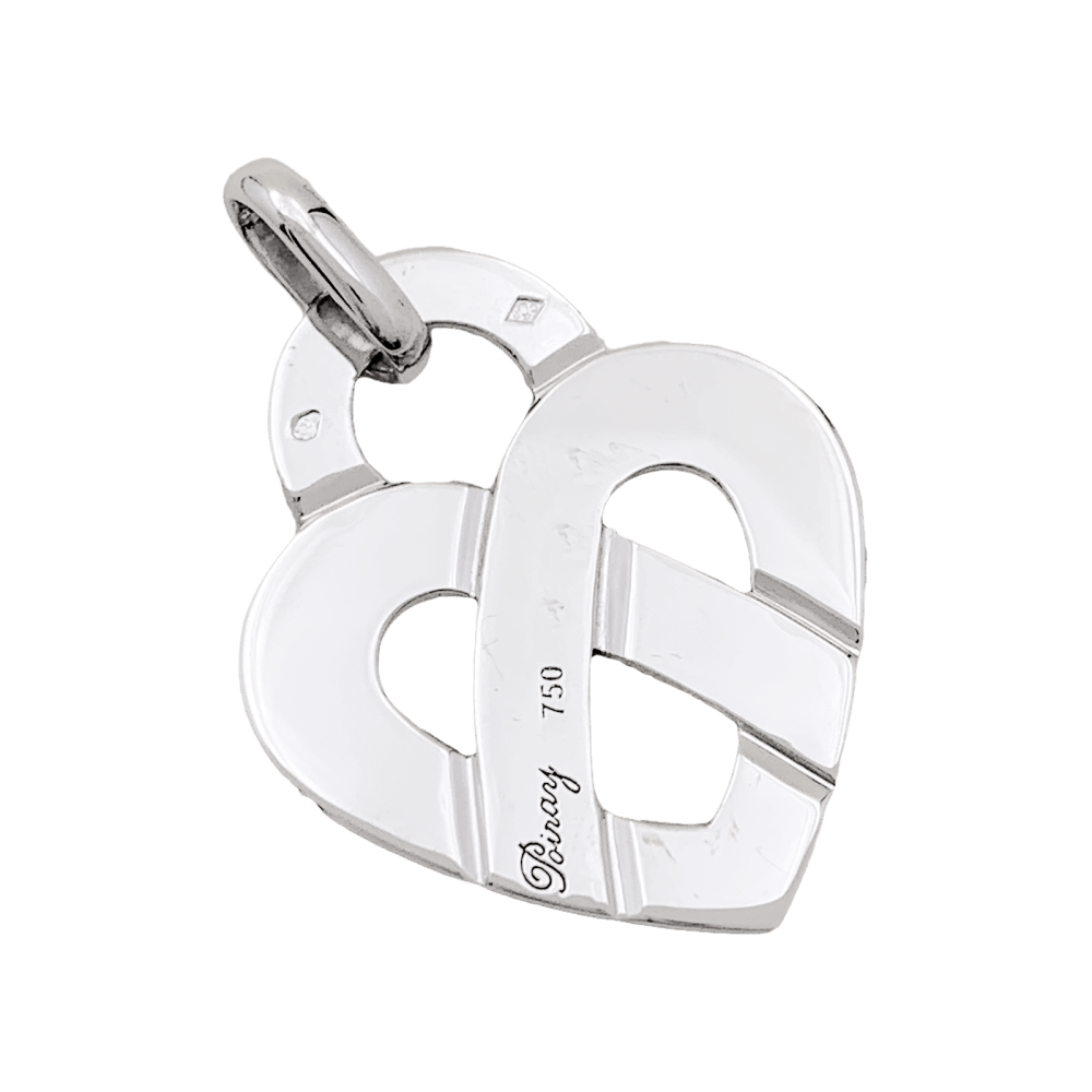 Pendentif Poiray, "Coeur Entrelacé", or blanc. 4