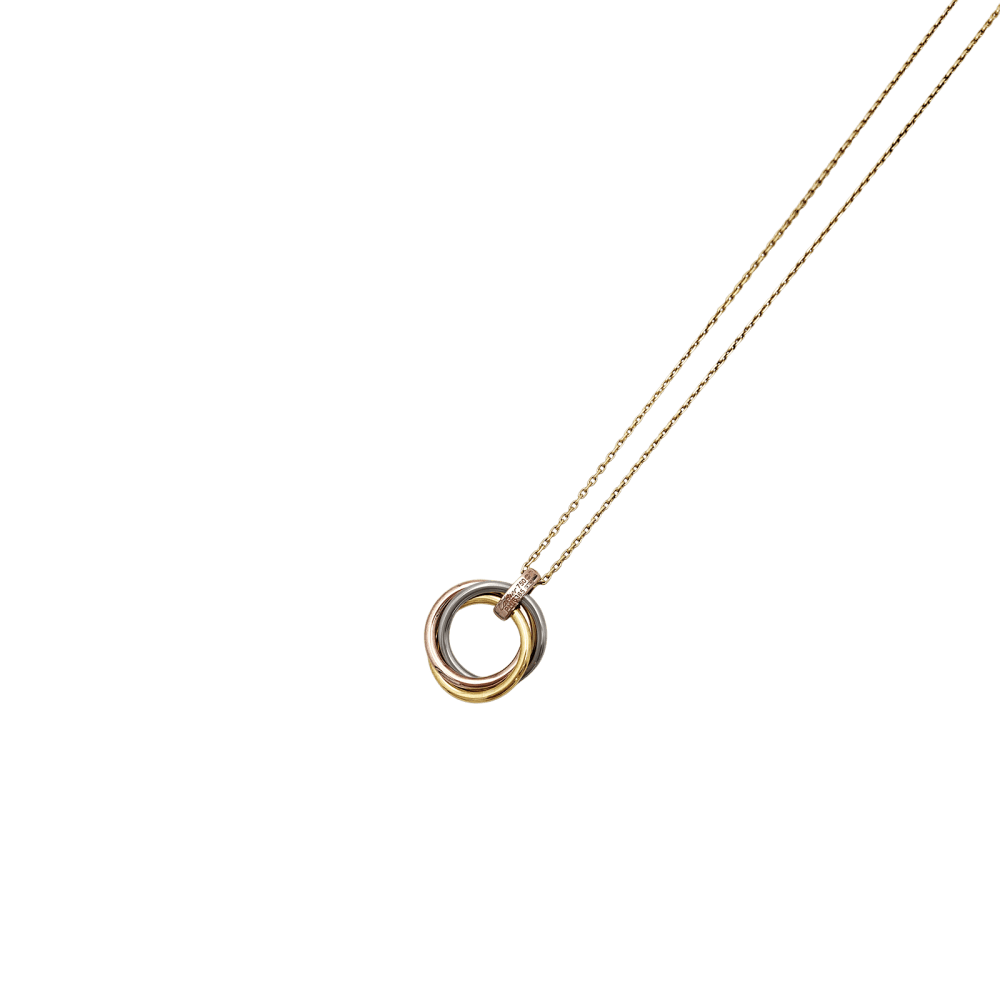 Collier Cartier, "Trinity", trois ors, diamants. 6