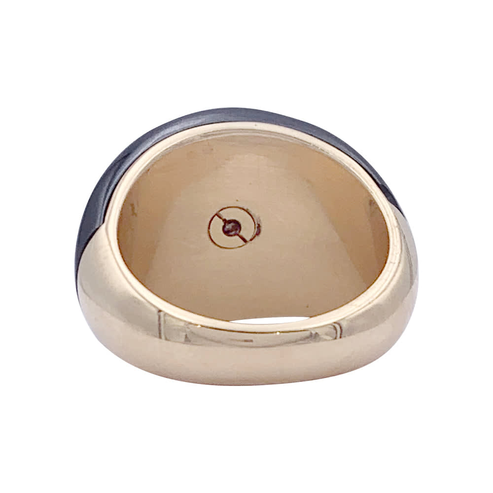 Bague Bulgari, or jaune, hématite, diamants. 3