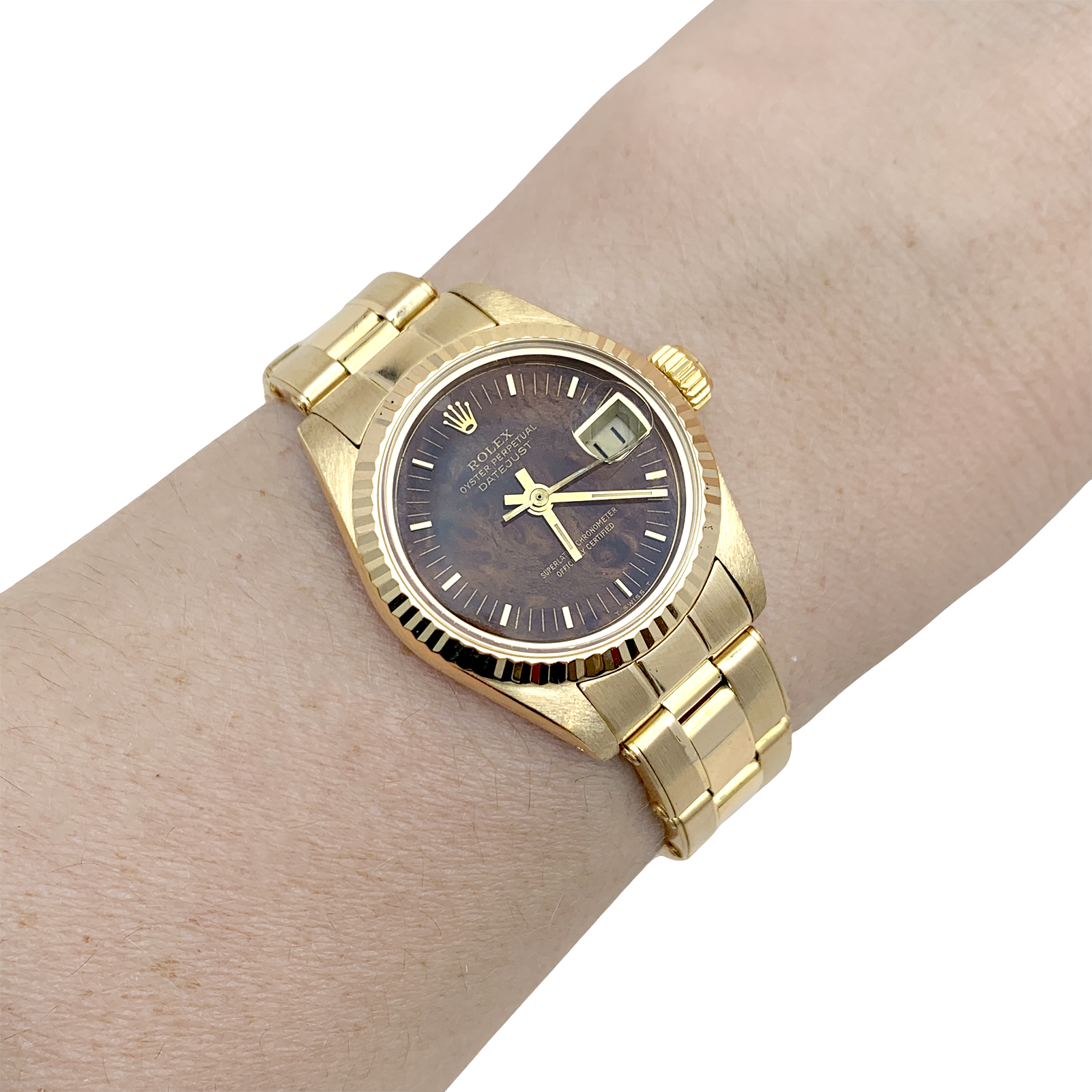 Montre Femme Rolex, "Oyster Perpetual Datejust", or jaune. 6