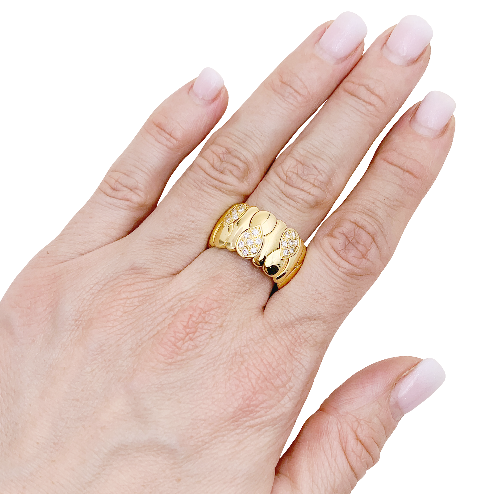 Bague or jaune, diamants. 6