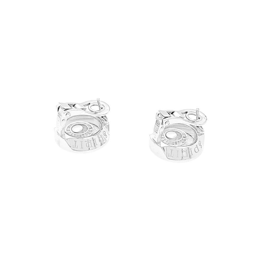 Boucles d'oreilles Chopard, "Happy Spirit" or blanc, diamants. 3