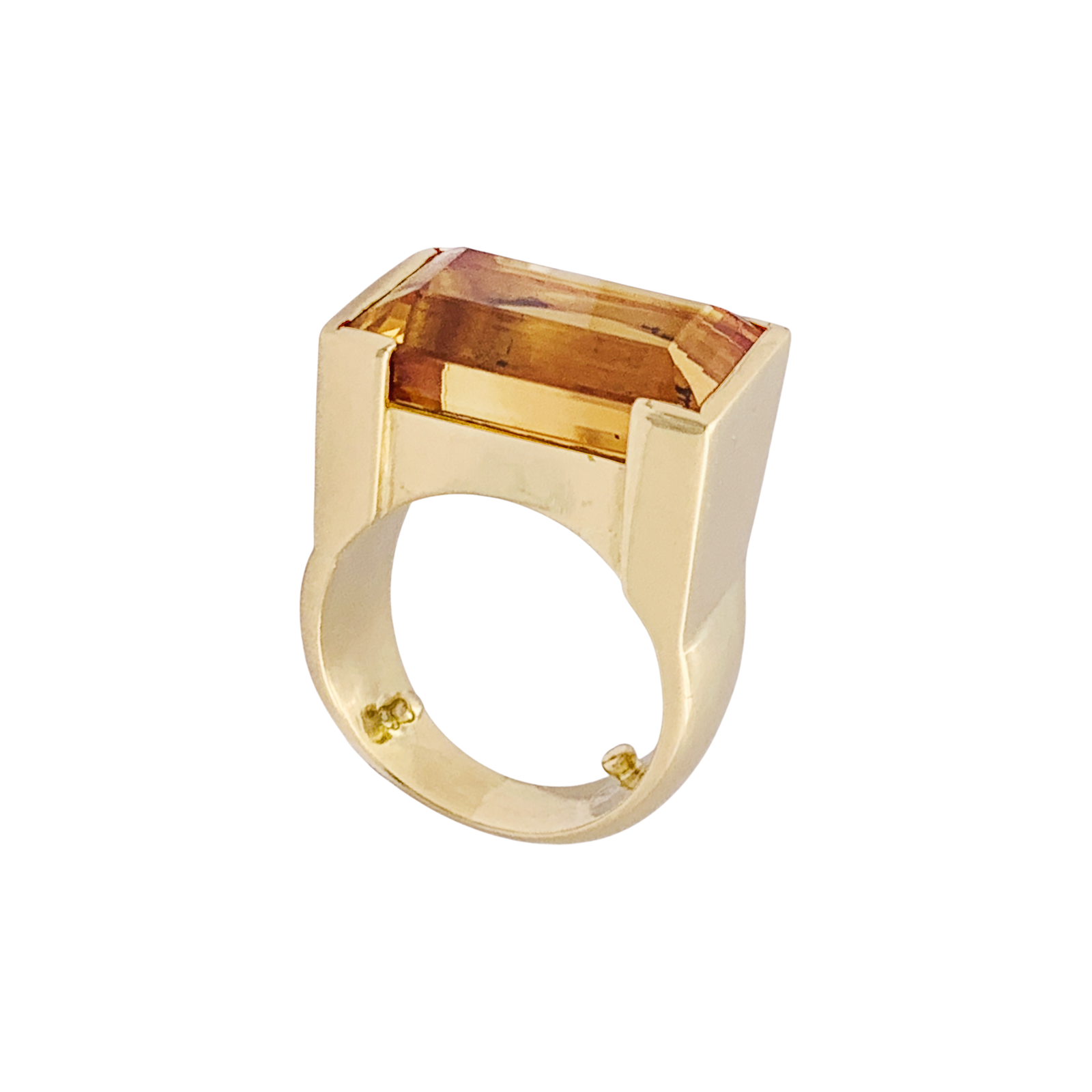 Bague, or jaune et topaze orange. 5
