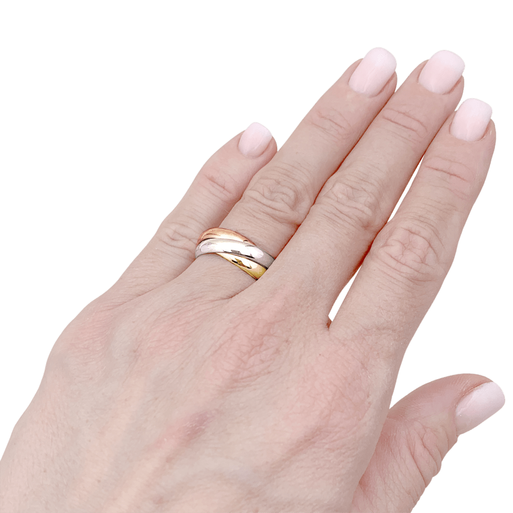 Bague Cartier, "Trinity Classique", trois ors. 7