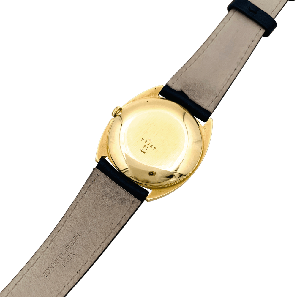 Montre Favre Leuba, or jaune, cuir. 4