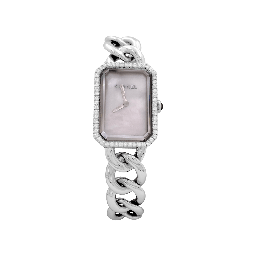 Montre Chanel "Première chaine", acier, nacre et diamants 1