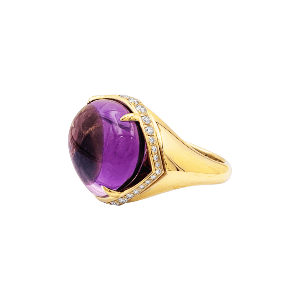 Bague Bulgari, "Sassi Mediterranean Eden", or jaune, améthyste et diamants. 3