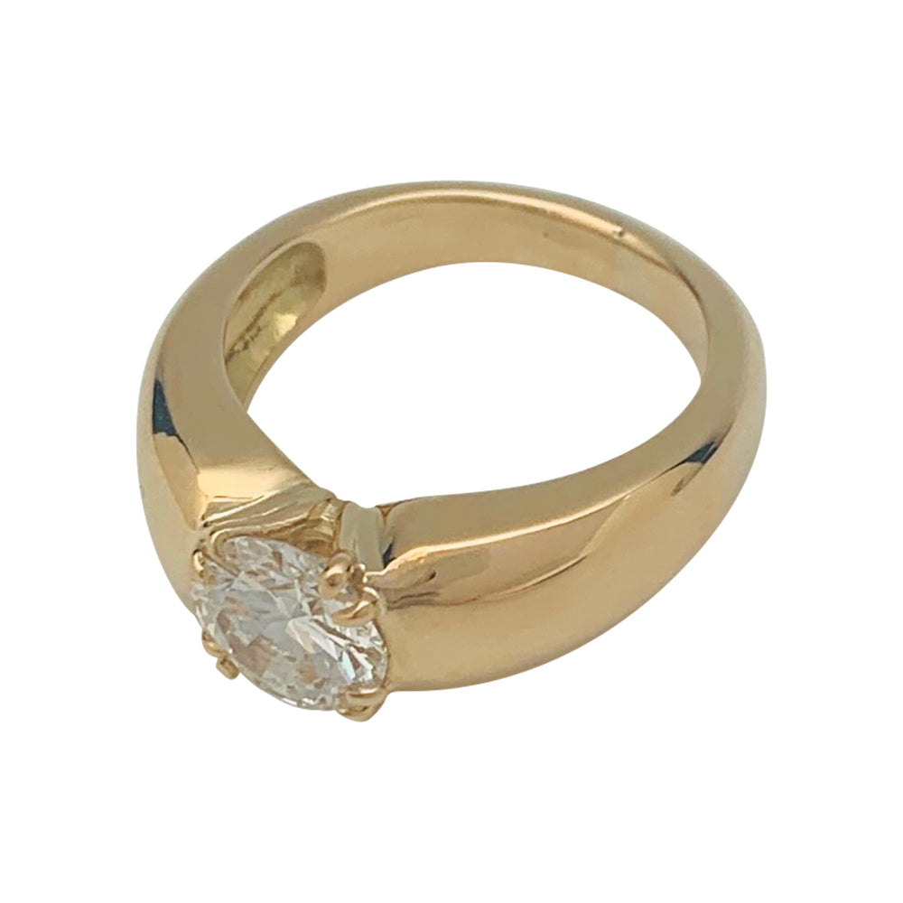 Bague jonc or jaune, diamant. 4