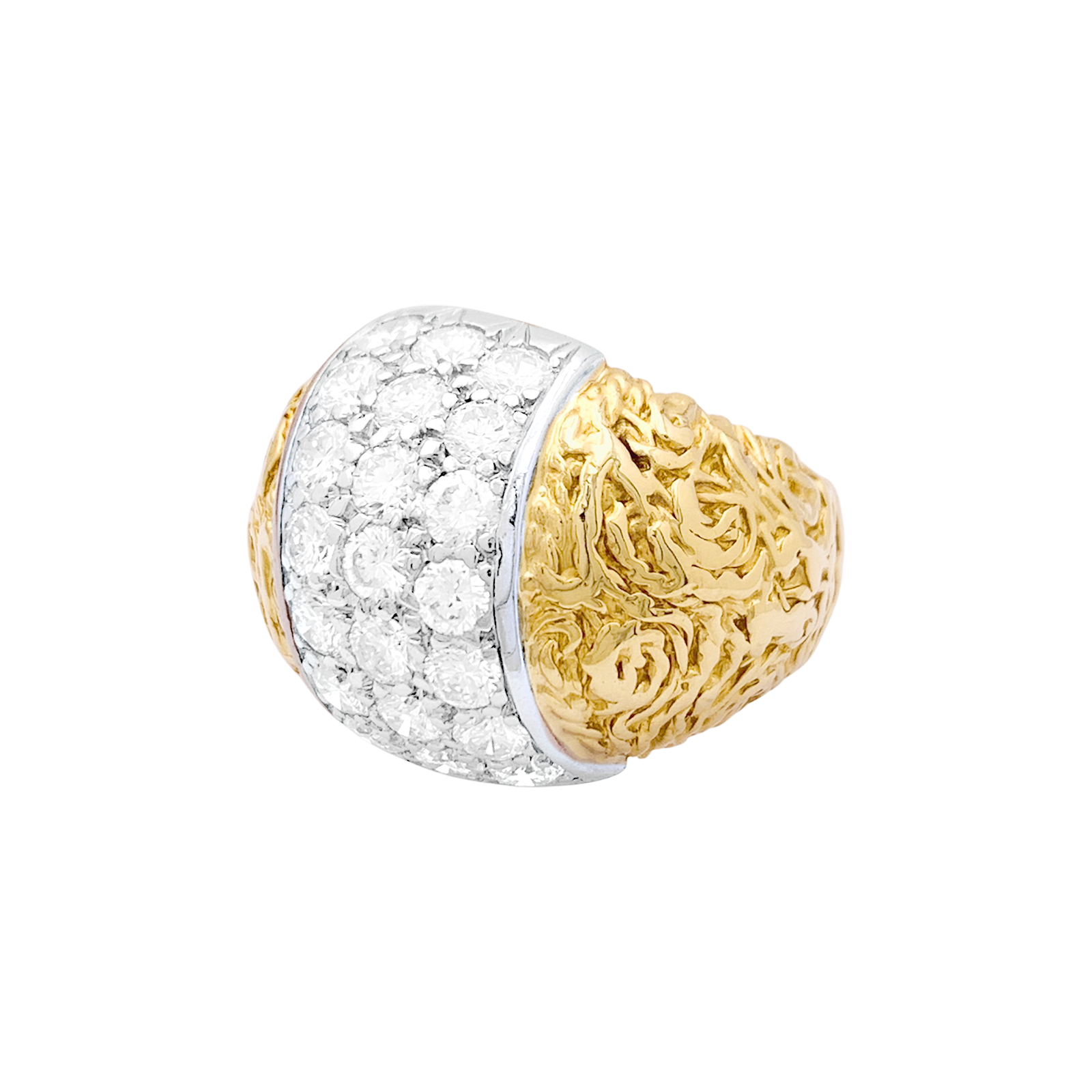 Bague deux tons d'or et diamants. 4