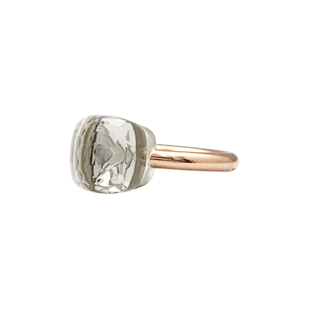 Bague Pomellato, "Nudo Classique", deux ors et topaze blanche. 3