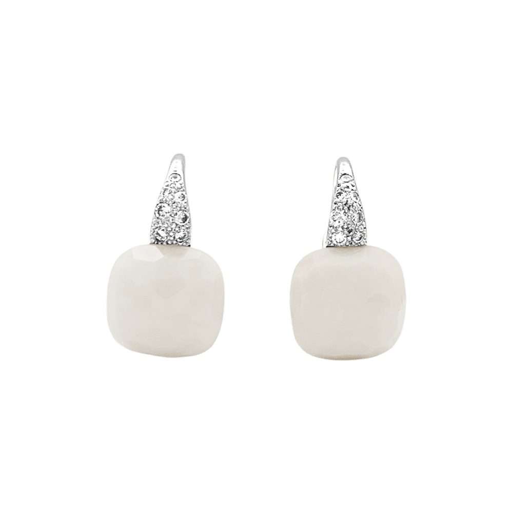 Boucles d'oreilles Pomellato, "Capri", or blanc, opale et diamants. 2