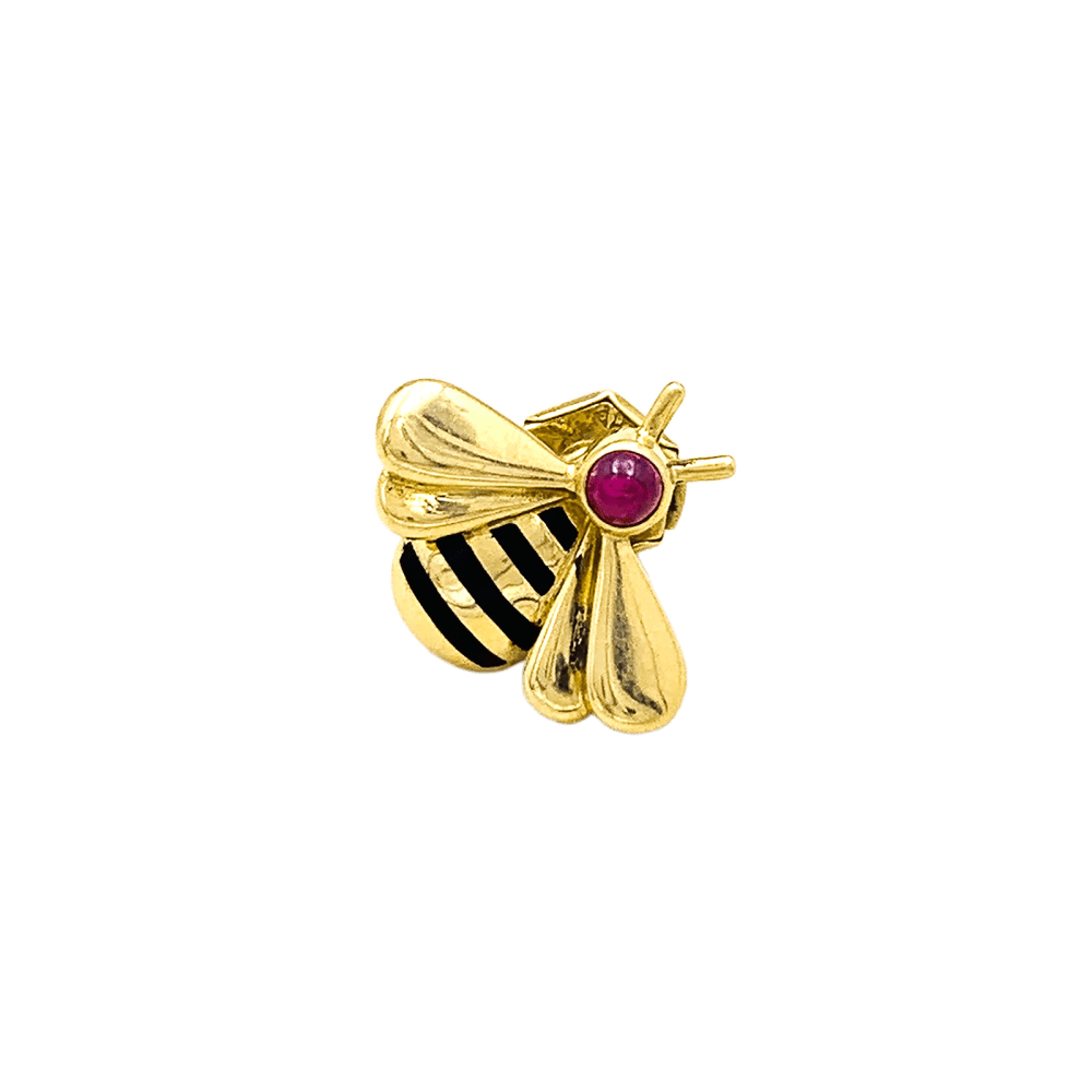 Pins Cartier, « Abeille », or jaune, émail et rubis. 2