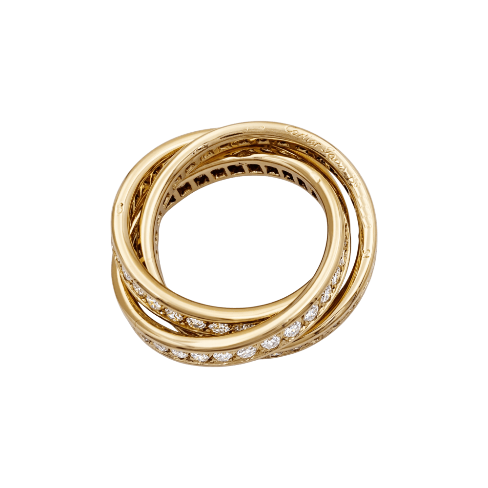 Bague Cartier, "Trinity", or jaune et diamants. 3
