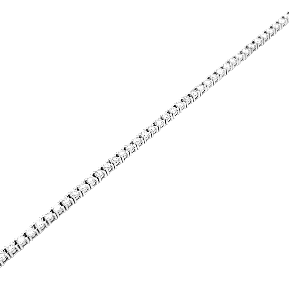 Bracelet ligne, or blanc et diamants. 5