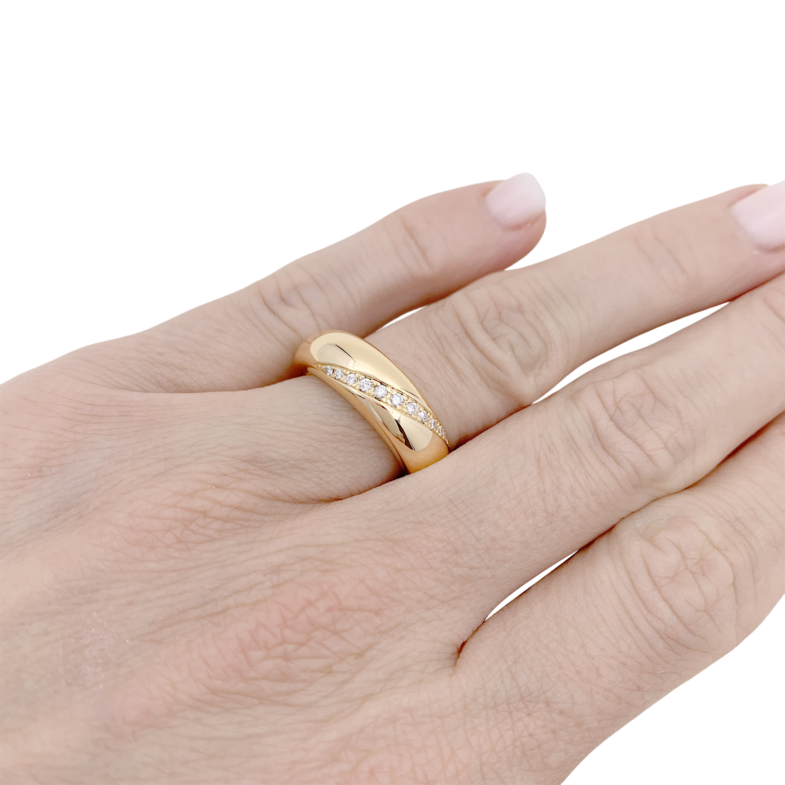 Bague Chaumet "Anneau" or jaune, diamants. 4