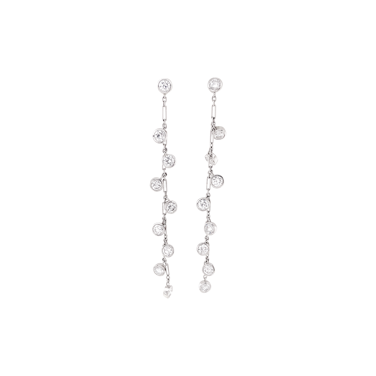 Boucles d'oreilles Dior "Baby diamants", or blanc et diamants. 1