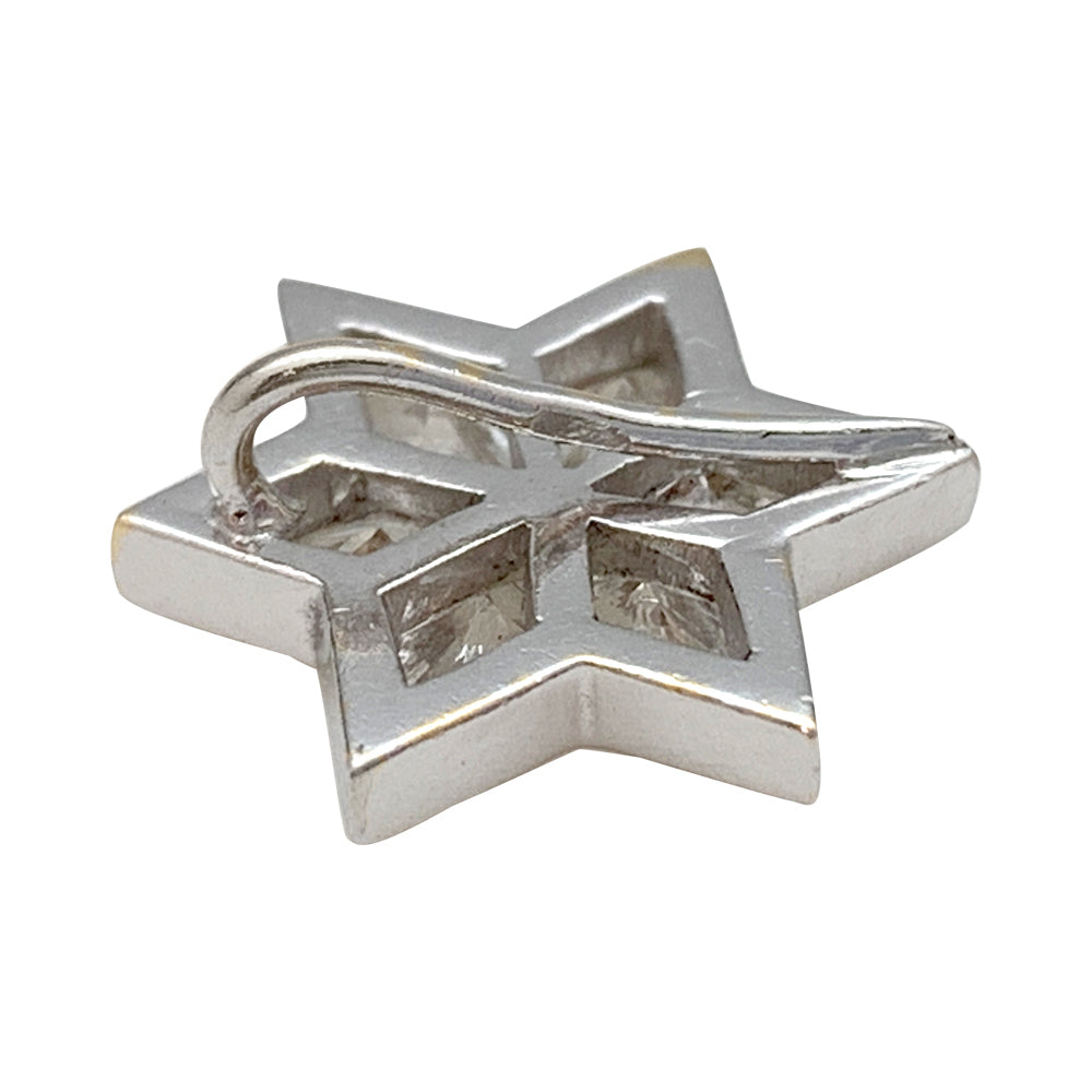 Pendentif en or blanc, étoile diamants. 3