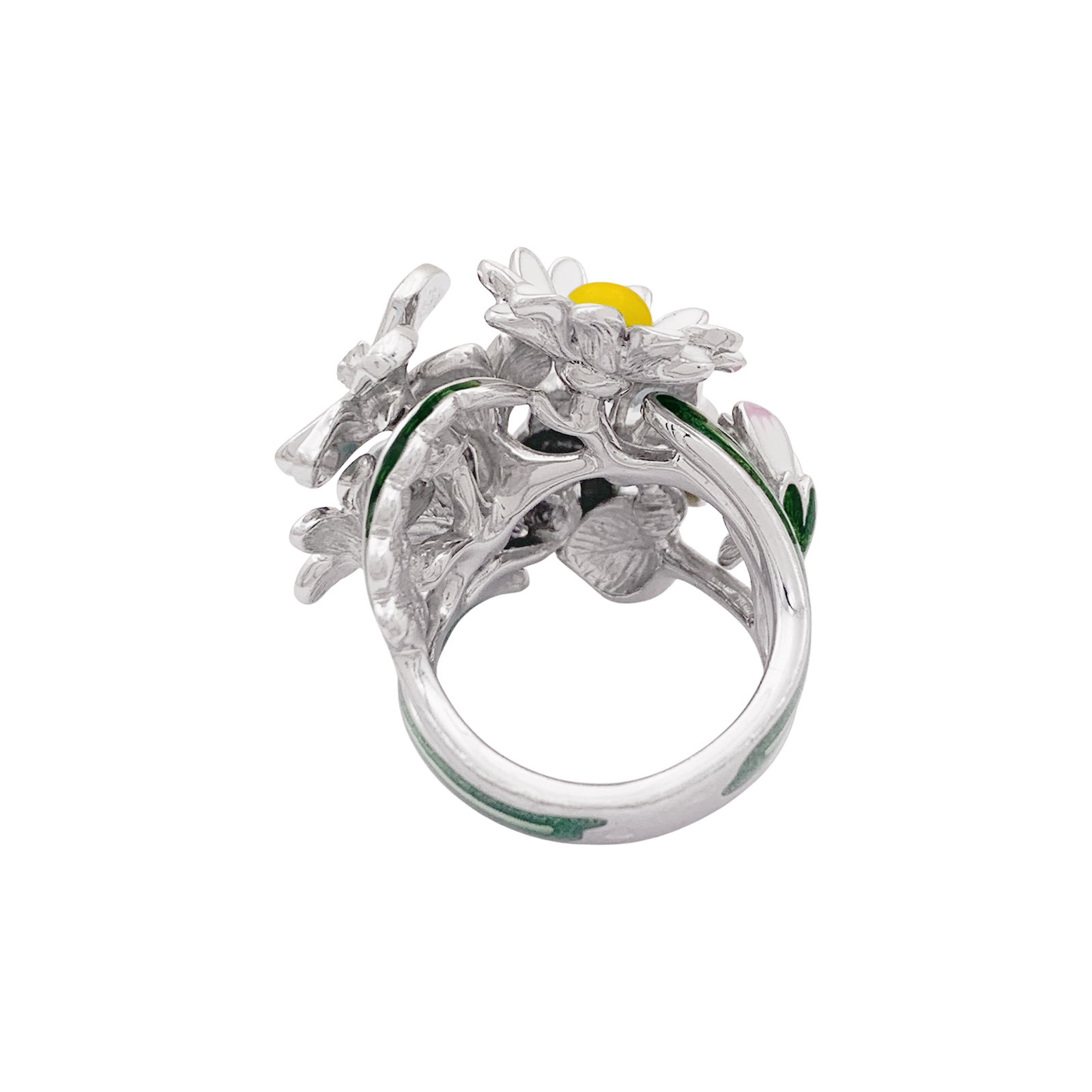 Bague Dior, "Diorette", or blanc, émail, aigue-marine et diamant. 4