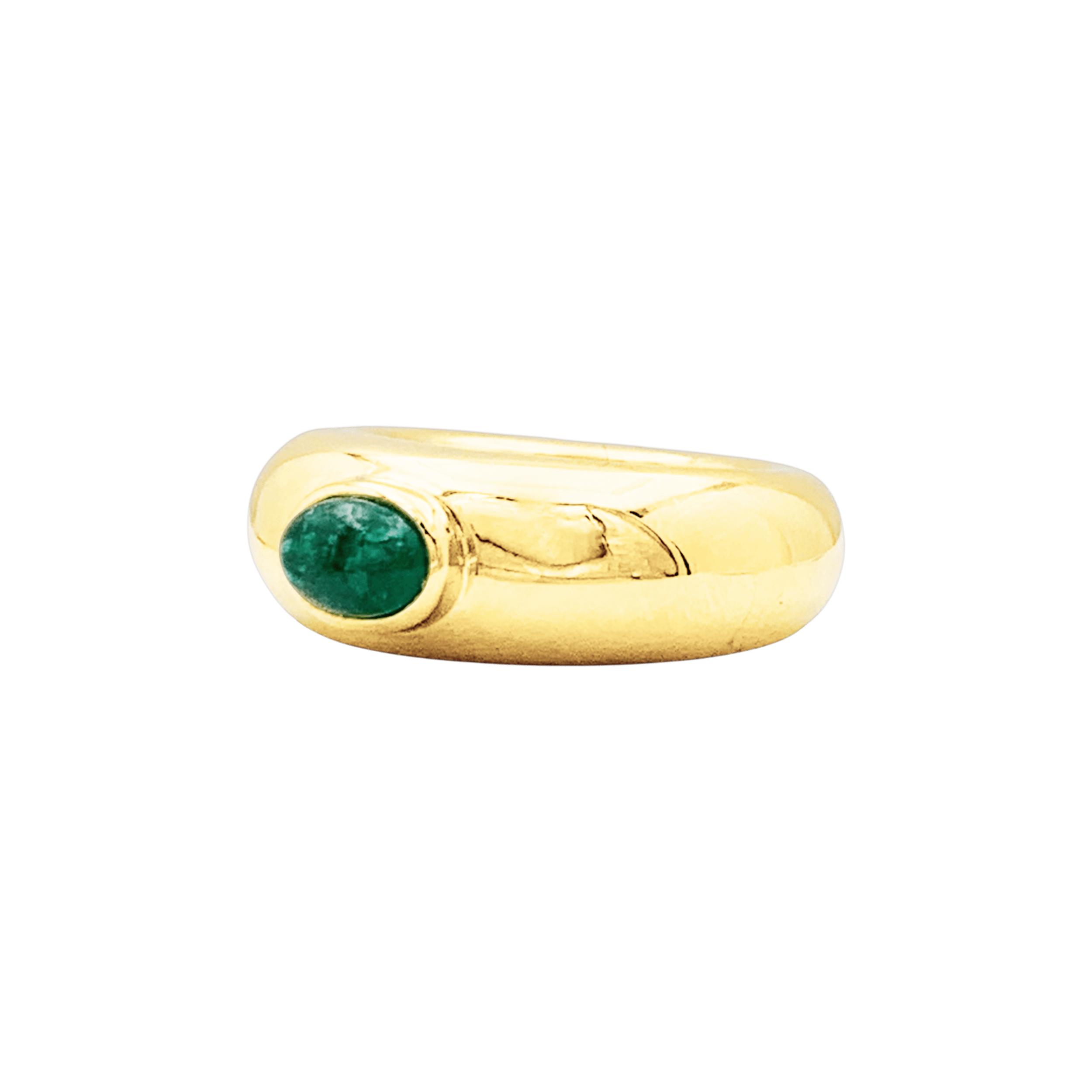 Bague Chaumet, "Anneau" or jaune et émeraude. 2