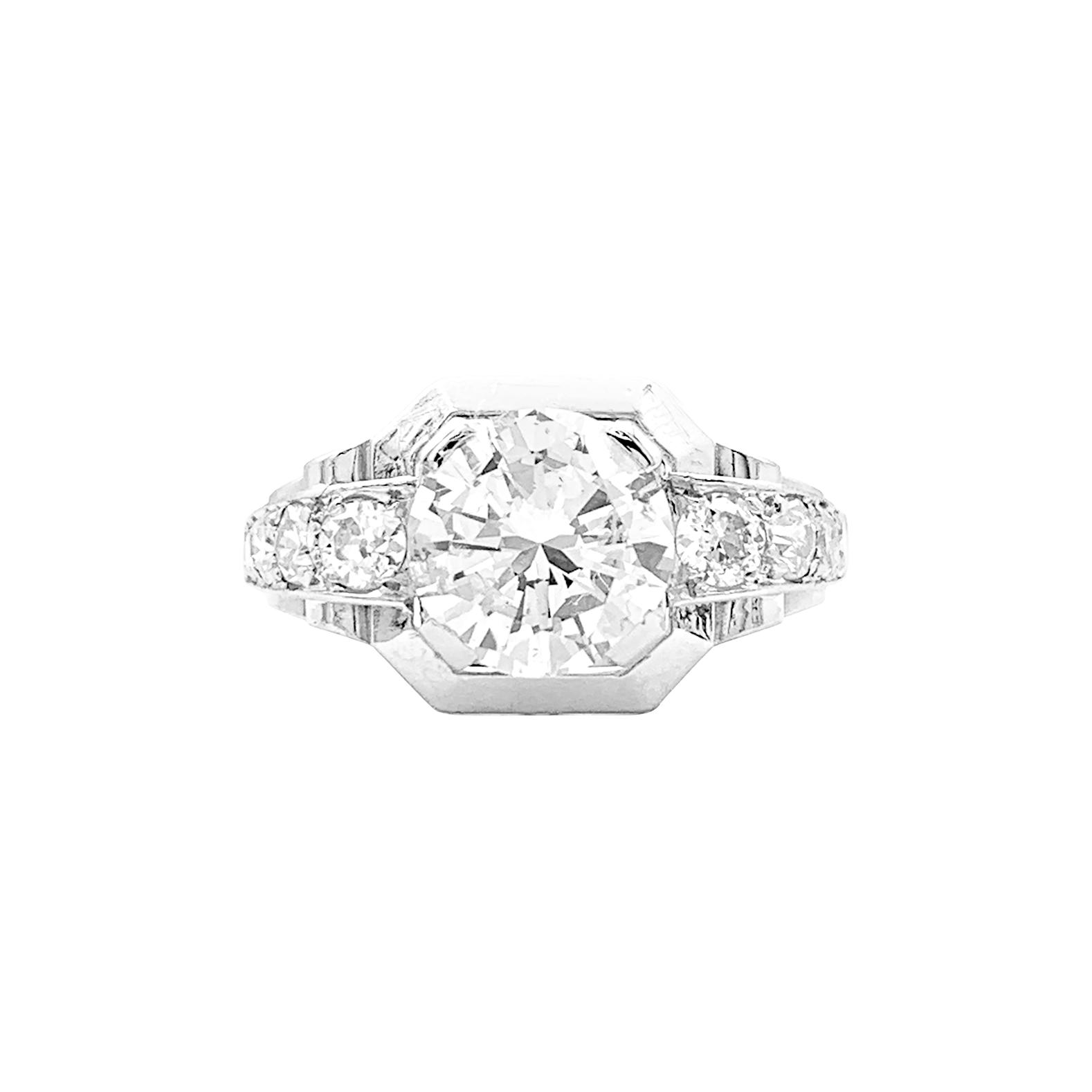 Bague ancienne Art Déco platine, diamants. 1