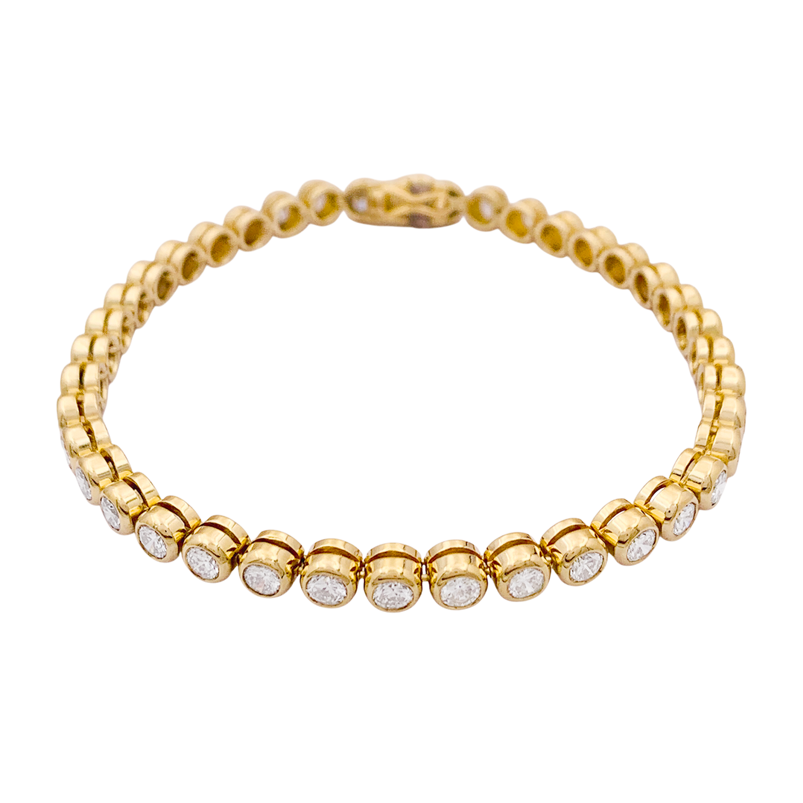 Bracelet ligne, diamants en serti clos. 2