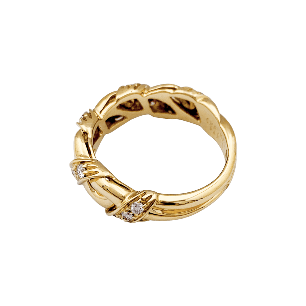 Bague Chaumet, "Tresse", or jaune et diamants. 4