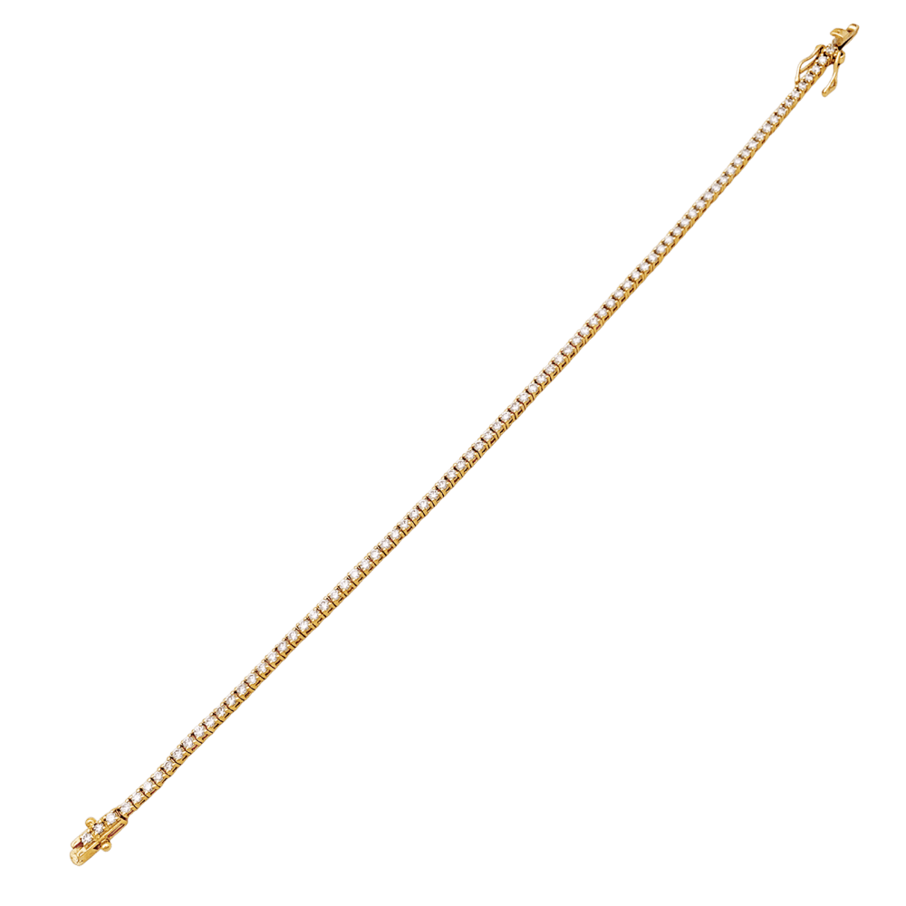 Bracelet ligne, or rose et diamants taille brillant, 1.38 carat. 2