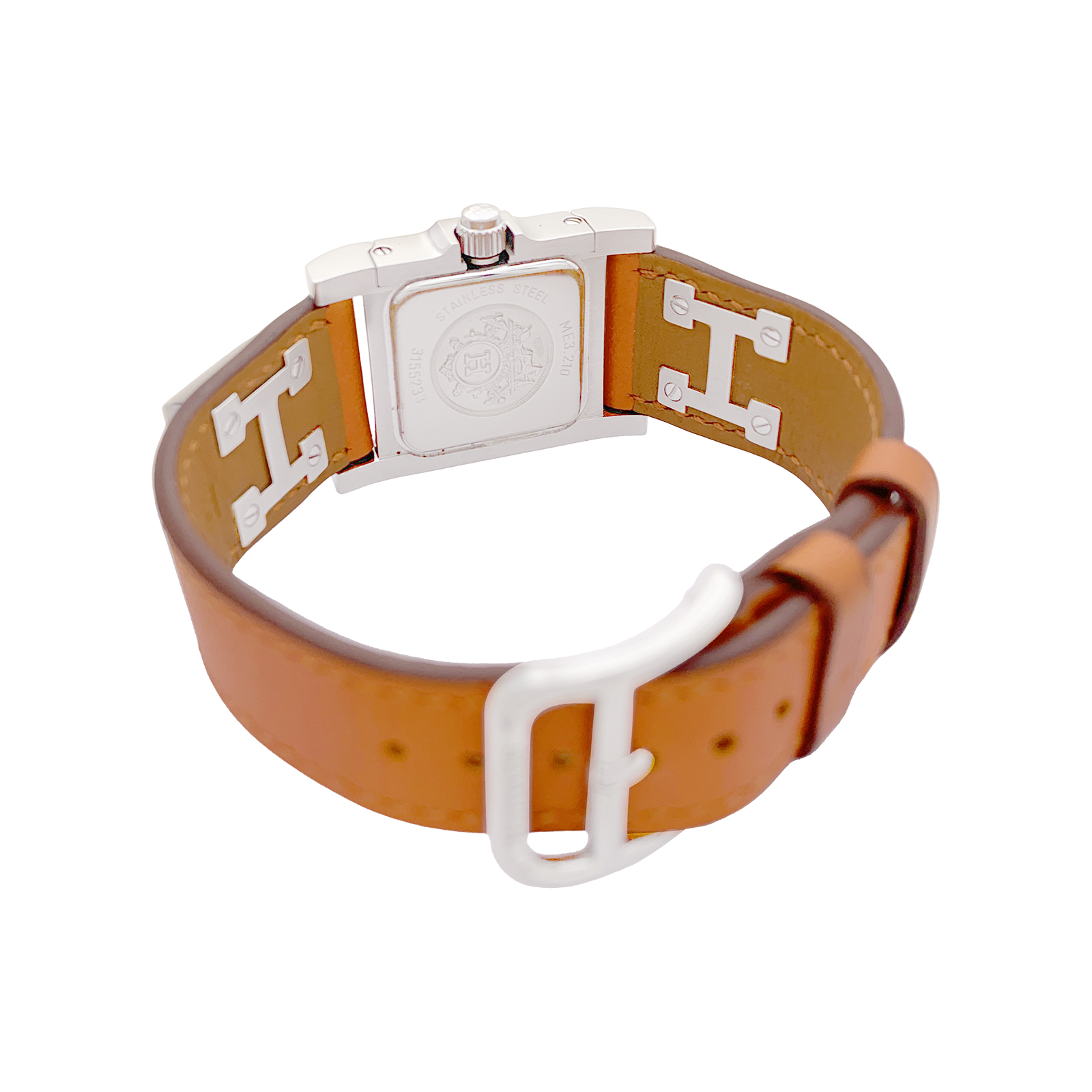Montre Hermès "Médor" acier, cuir. 3