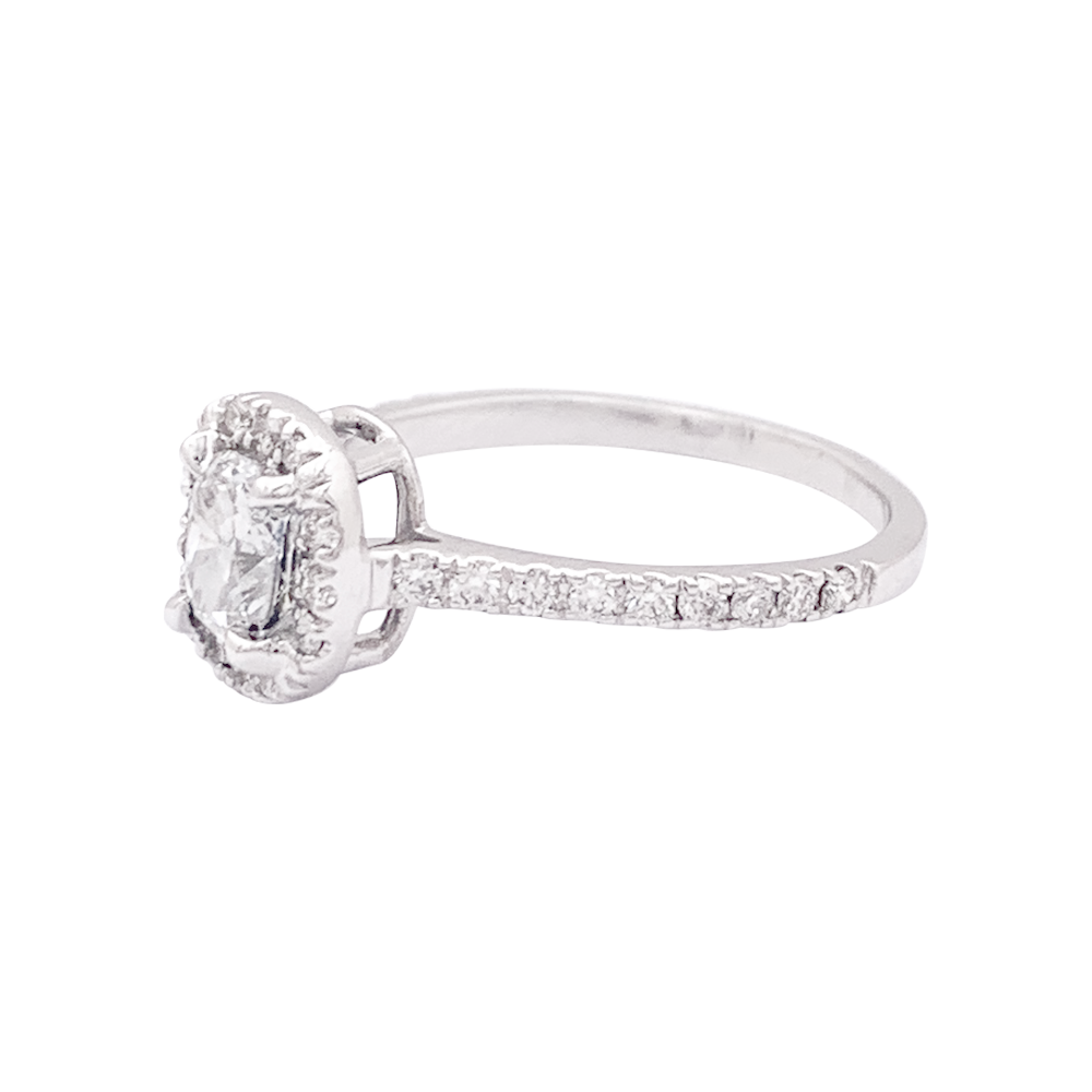 Bague solitaire or blanc, diamant 0,73 carat. 3