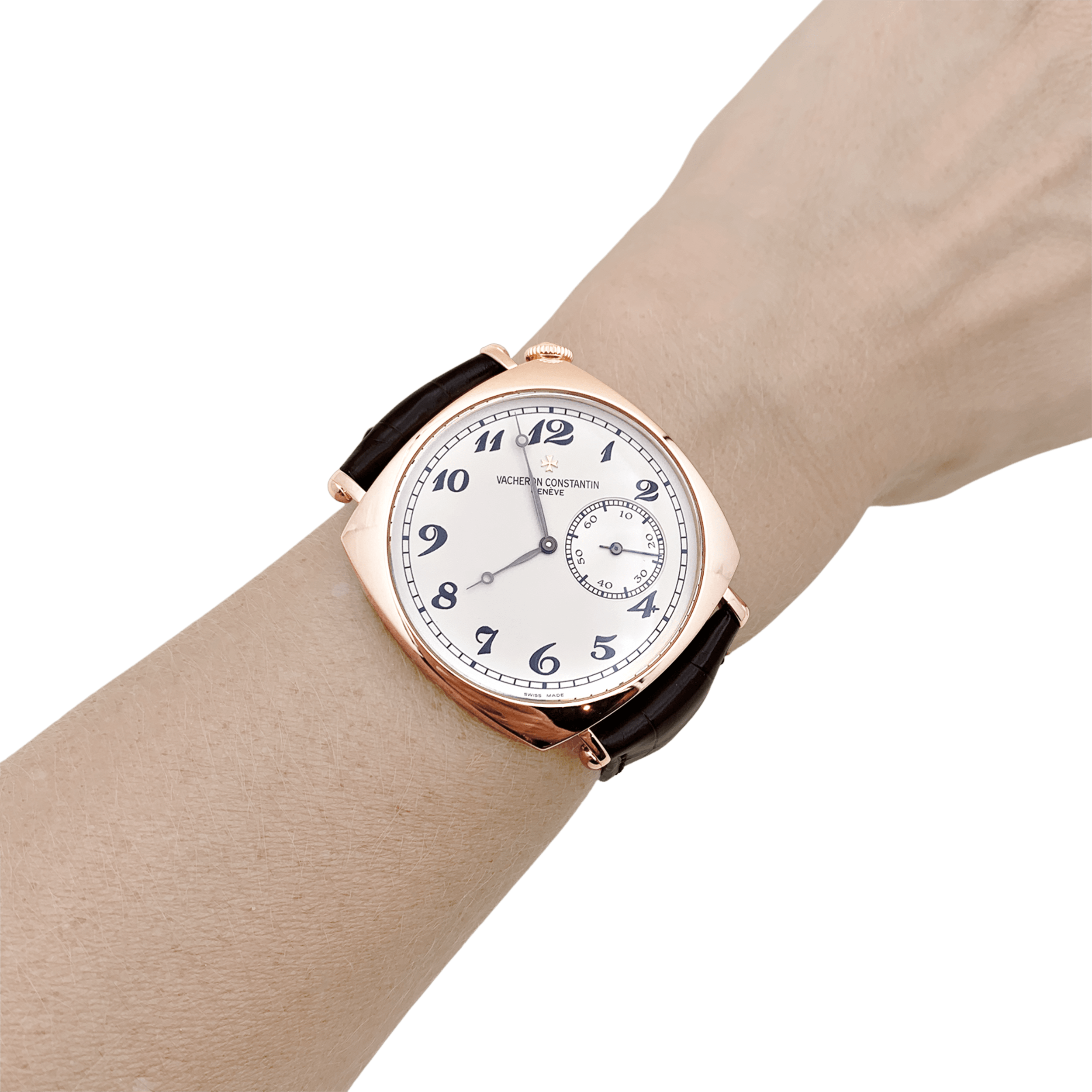 Montre Vacheron Constantin, "Historiques : American 1921", or rose, bracelet cuir. 7