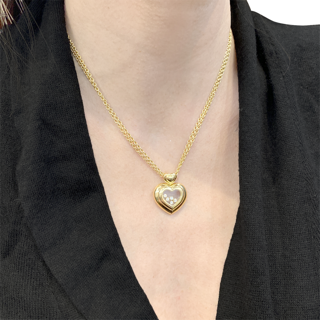Collier Chopard "Happy Diamonds" or jaune, diamants. 5