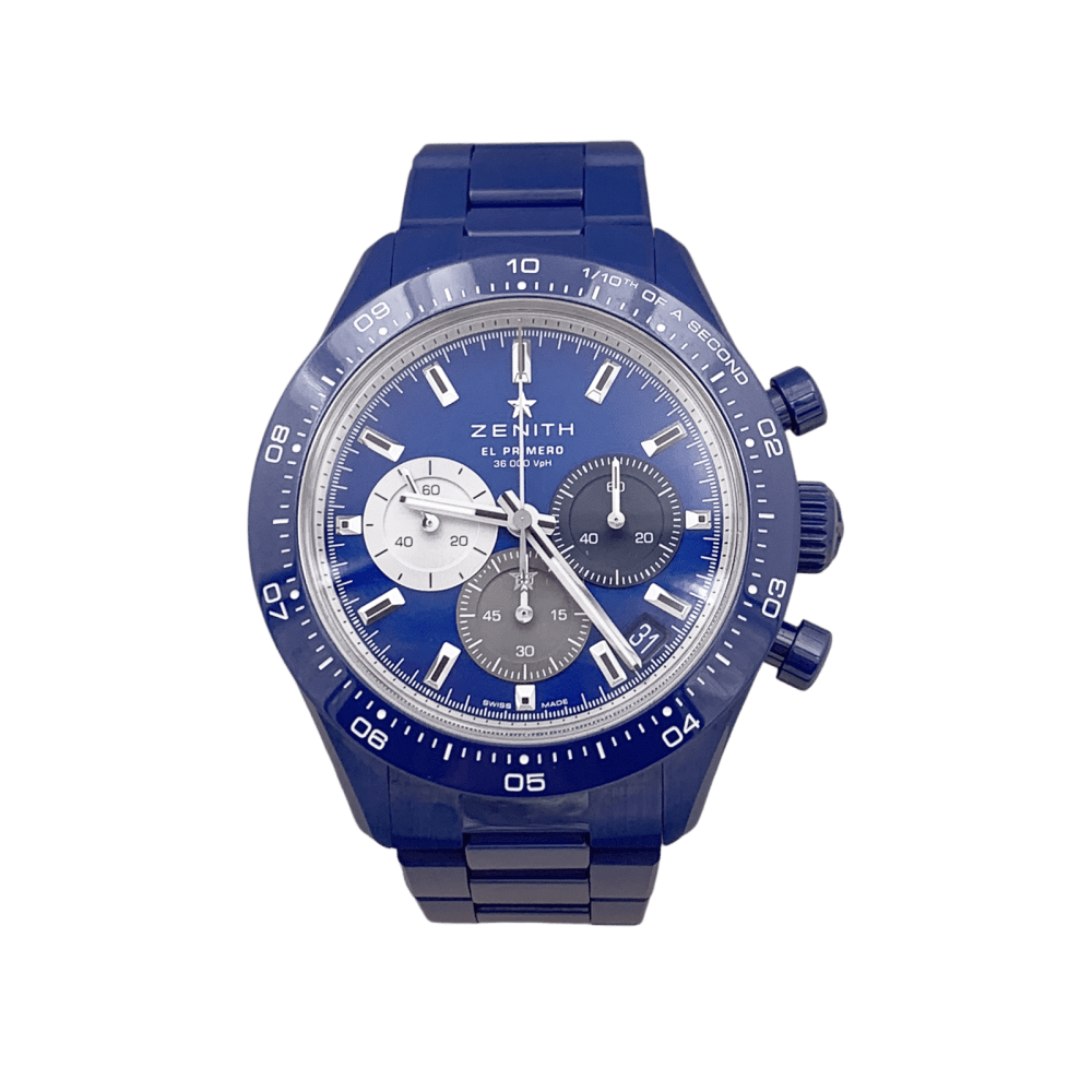 Montre Zenith, "Chronomaster Sport 160th Anniversary Edition", céramique bleue. 1