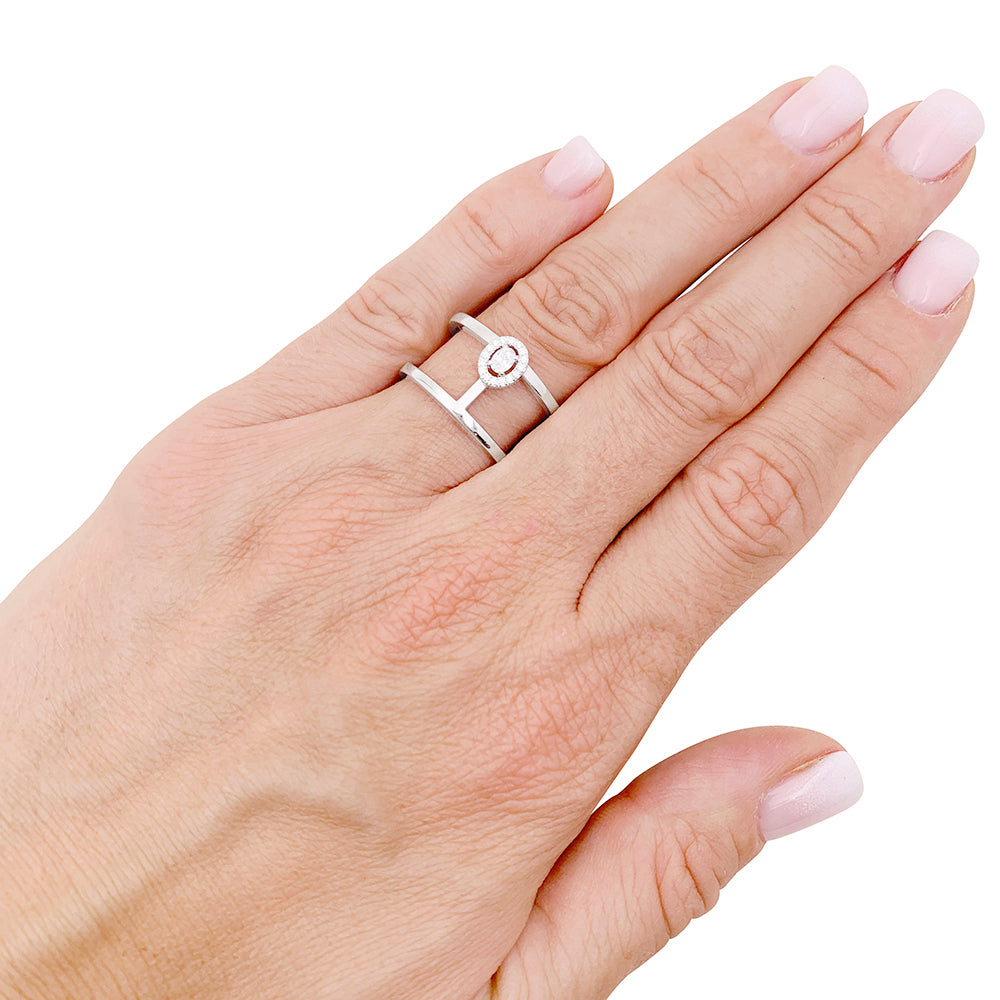 Bague Messika, "Glam'Azone", or blanc, diamants. 6