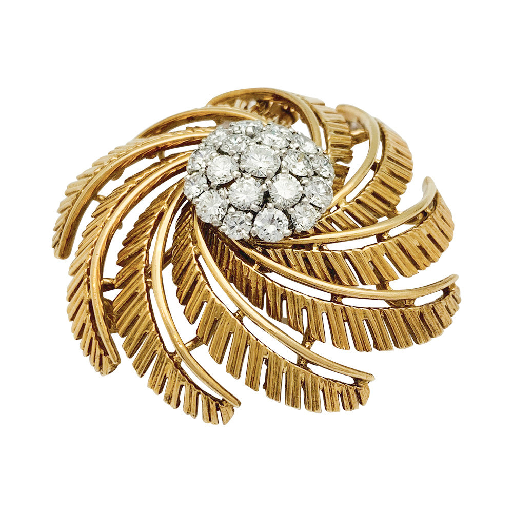 Clip vintage Cartier, or jaune et diamants. 6