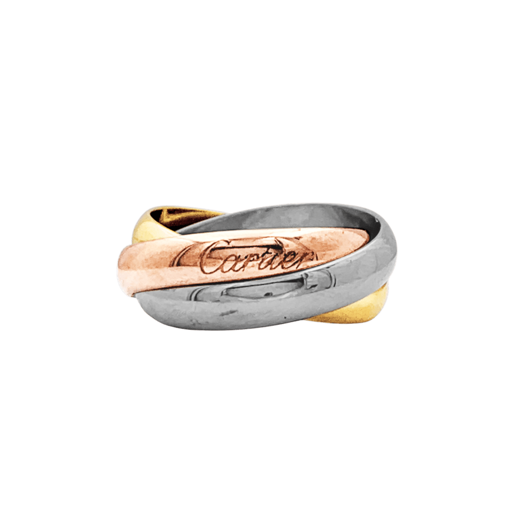 Bague Cartier, modèle "Trinity", trois tons d'or. 1