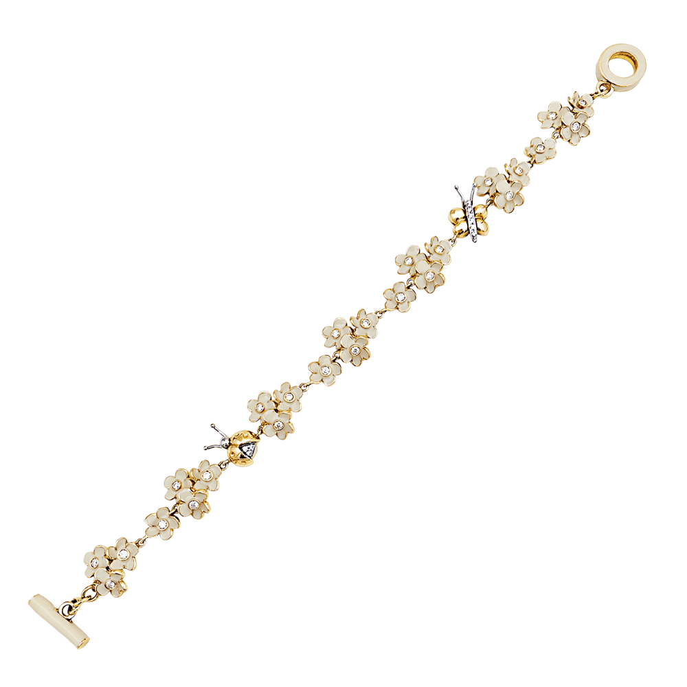 Bracelet Roberto Coin, or rose, diamants, émail. 5