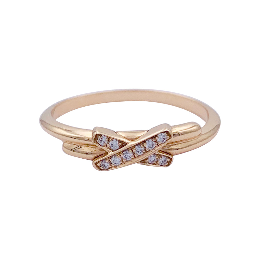 Bague Chaumet, "Jeux de Liens", or rose et diamants. 1