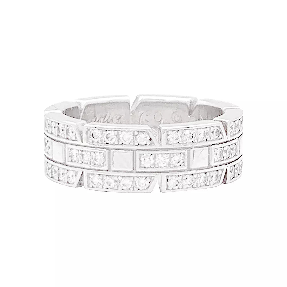 Bague Cartier or blanc, diamants "Tank Française". 3