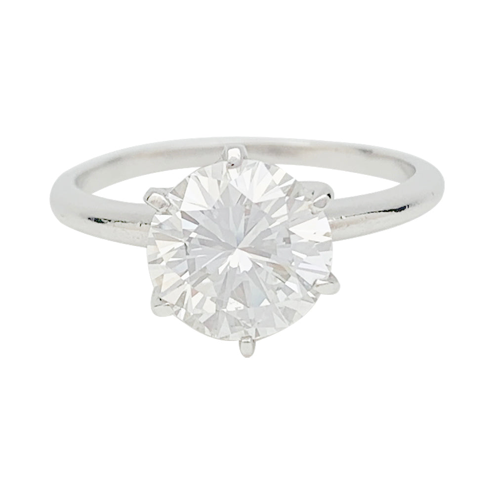 Solitaire platine et diamant, 2,23 carats. 3