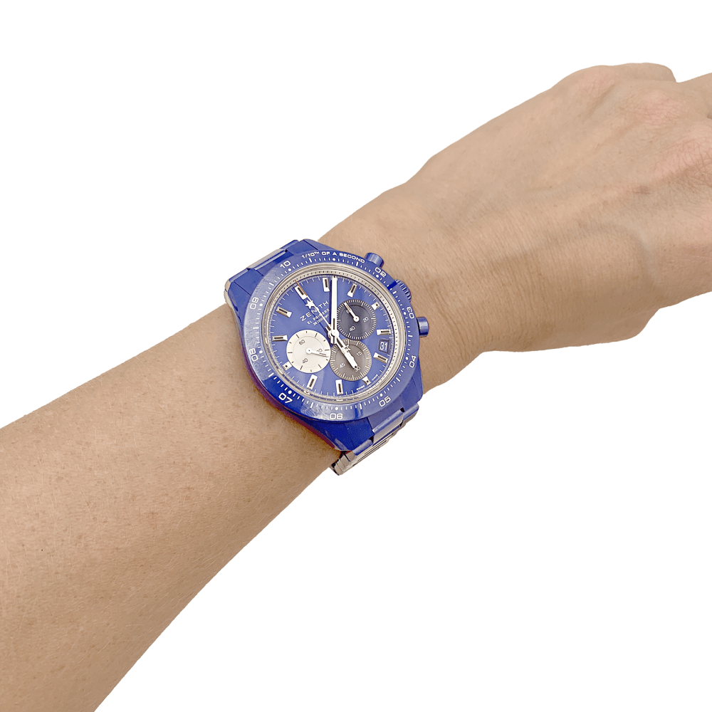 Montre Zenith, "Chronomaster Sport 160th Anniversary Edition", céramique bleue. 5