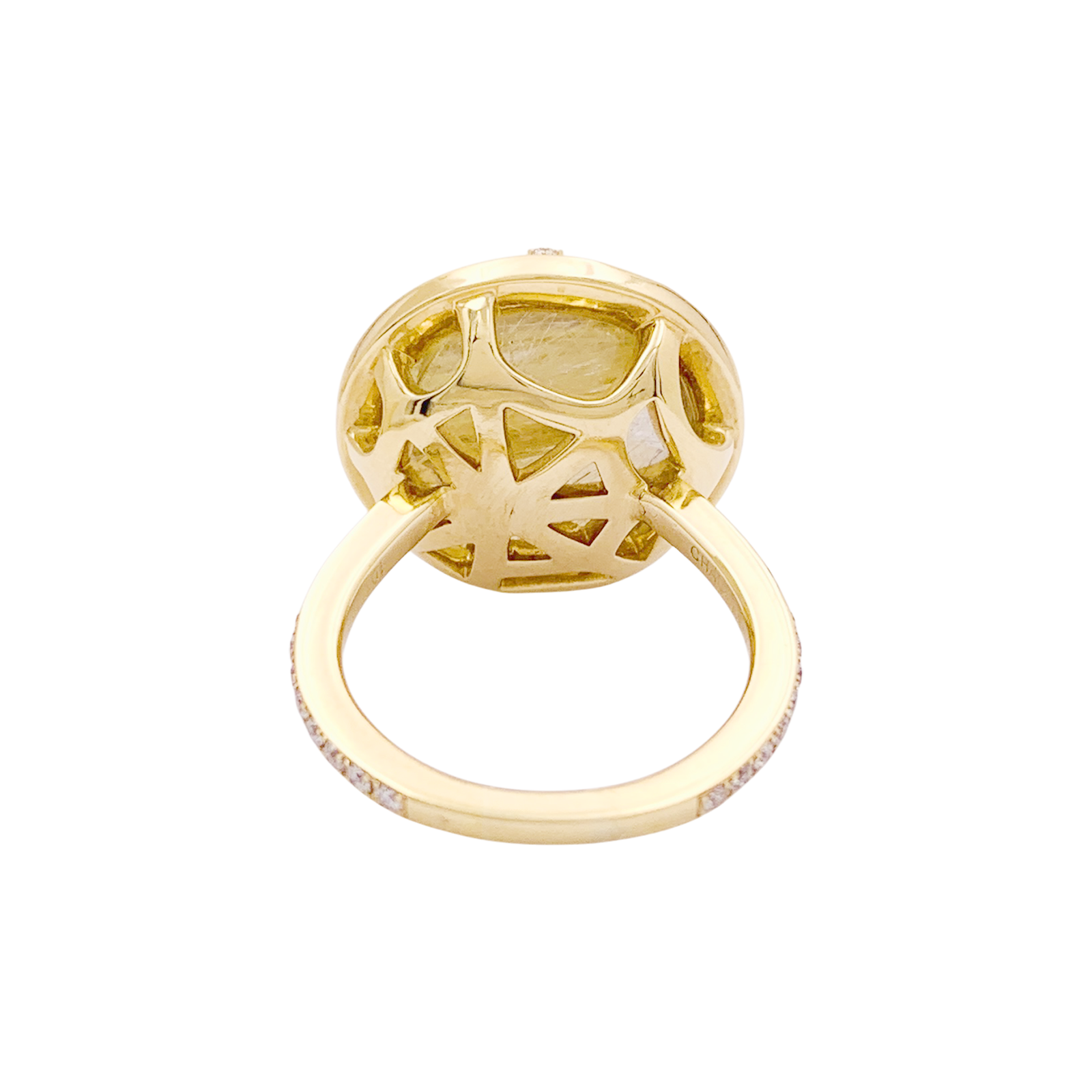 Bague CHAUMET, "Attrape Moi Si Tu M’aimes", "Galet", or jaune, diamants, quartz rutile. 3