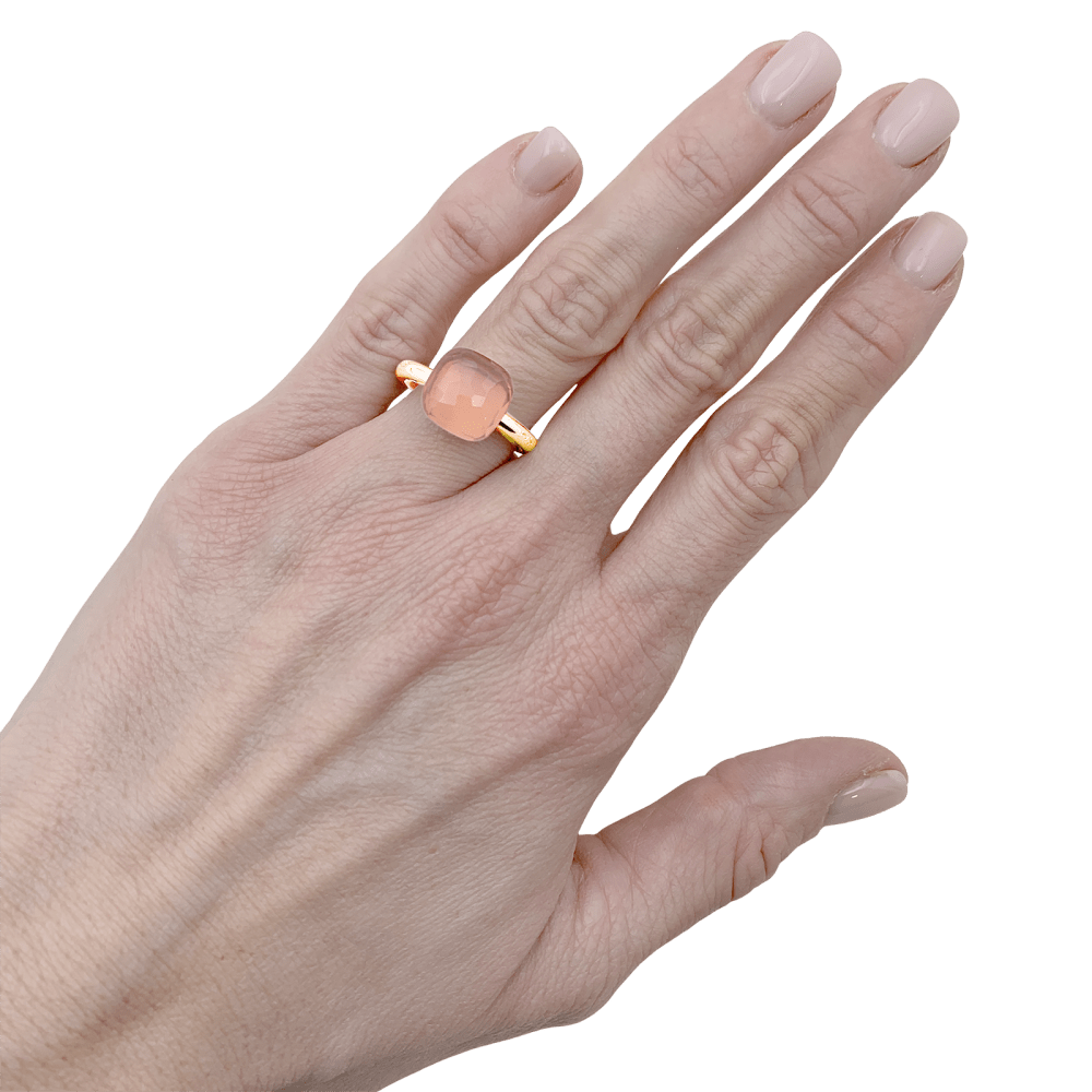 Bague Pomellato, "Nudo Classic", deux ors, quartz rose. 6