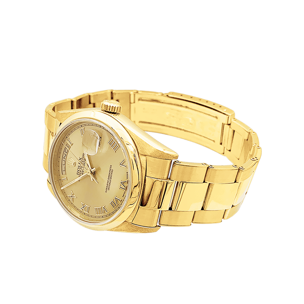Montre Rolex, "Oyster Perpetual Day-date", or jaune. 2